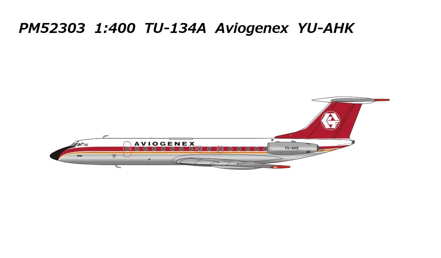 [Pre-order item] TU-134A AVIOGENEX YU-AHX 1/400 (PM20230328) [PM52303]