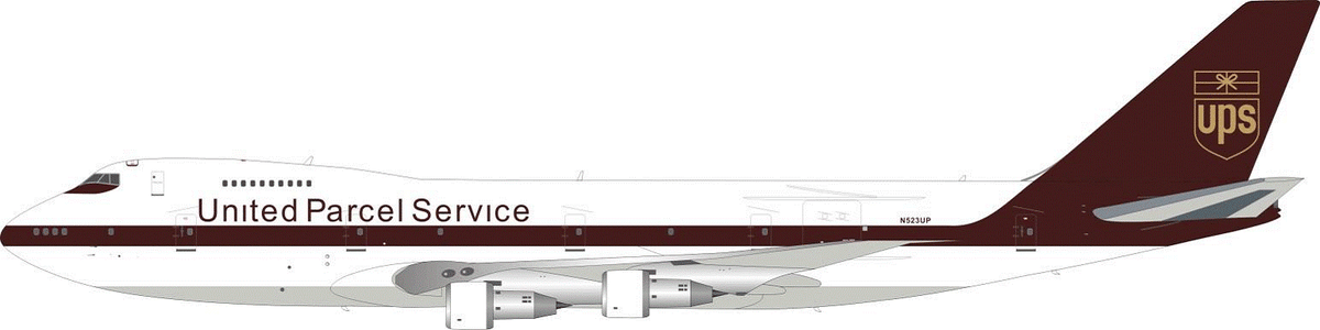 747-200B(SF) UPS 90-00年代 N523UP (スタンド付属) 1/200 ※金属製 [WB-747-UPS]