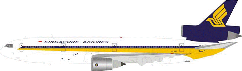 DC-10-30 シンガポール航空 70-80年代 9V-SDF 1/200 ※金属製 [WB-DC10-3-008]