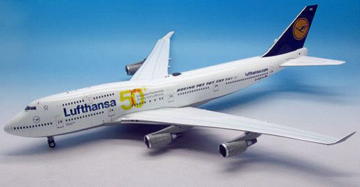 747-400 Lufthansa German Airlines Special Paint "50th Anniversary of Boeing Aircraft Introduction" 10 Years D-ABVH 1/200 *Made of Metal [WB-VH]