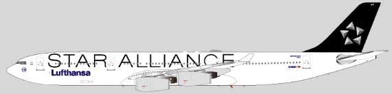 A340-300 Lufthansa Special Paint "Star Alliance" D-AIGY (Stand Included) 1/200 *Made of Metal [XX2093]