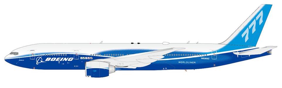 777-200LR ボーイング社 ハウスカラー N6066Z (スタンド付属) 1/200 ※金属製 [XX2182]