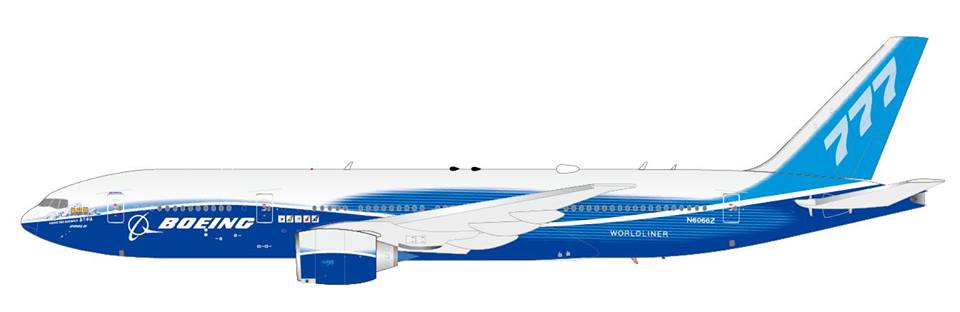 777-200LR ボーイング社 ハウスカラー 「ZHENG HE／鄭和号」 N6066Z (スタンド付属) 1/200 ※金属製 [XX2183]