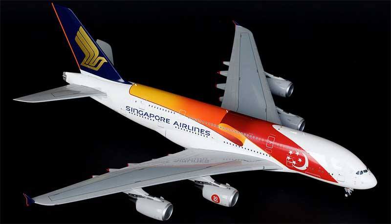 A380 Singapore Airlines Special Paint "50th Anniversary of National Founding" 2015 9V-SKJ (Stand Included) 1/200 *Made of Metal [XX2235]