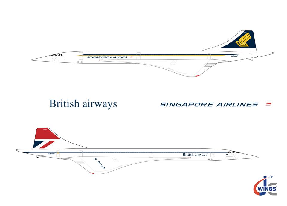 Concorde Singapore Airlines (British Airways) Hybrid paint G-BOAD 1/200 [XX2337]