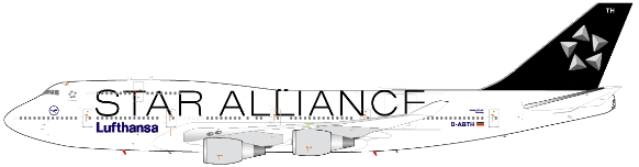 747-400M Lufthansa Special Paint "Star Alliance" circa 2003 (stand included) D-ABTH 1/200 *Made of metal [XX2409]