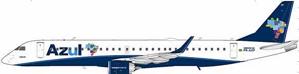 ERJ-195 Azul Brazilian Airlines Blue PR-AXP (stand included) 1/200 *Made of metal [XX2706]