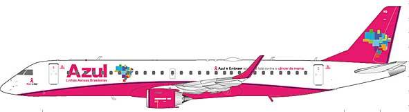 ERJ-195 Azul Brazilian Airlines Pink PR-AYO (stand included) 1/200 *Made of metal [XX2707]