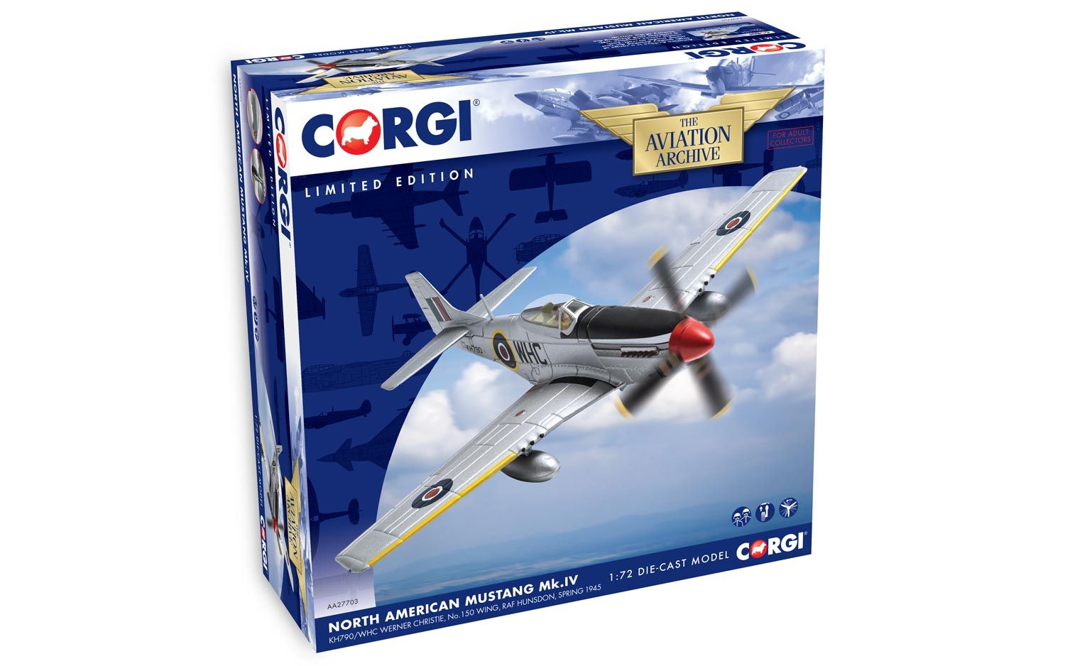 マスタングMk.IV（P-51D） イギリス空軍 第150航空団 司令ヴェルナー・クリスティ中佐機（ノルウェー人） ハンズドン基地 1/72 [AA27703]