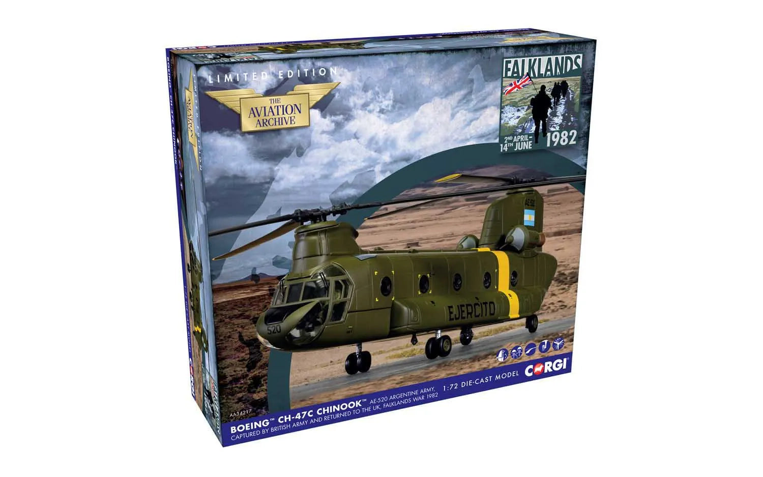 Corgi CH-47C アルゼンチン空軍 フォークランド紛争時 1982年 AE-520 1/72 [AA34217]