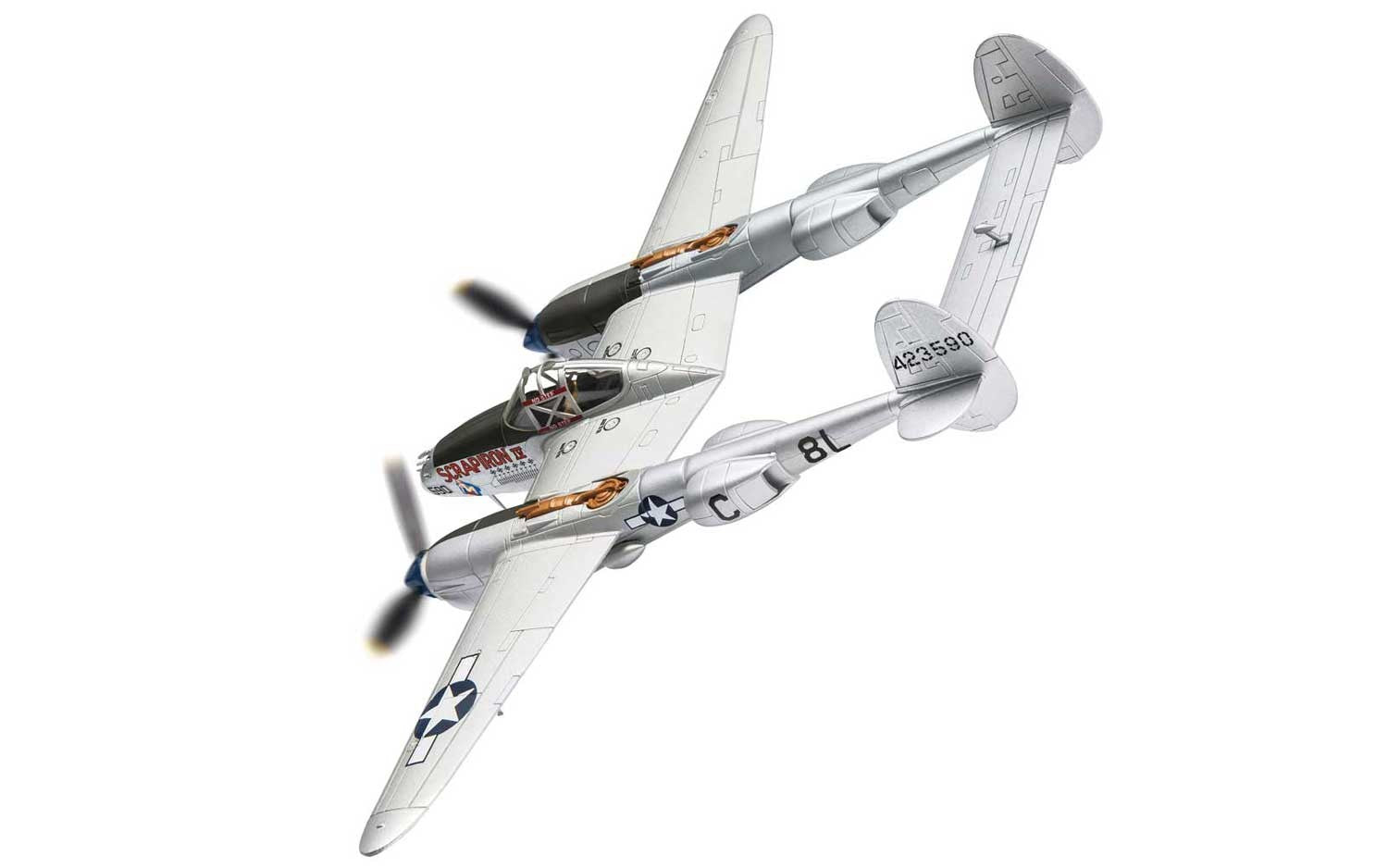 [Pre-order item] P-38J US Army Air Forces 367th Fighter Group 393rd Fighter Squadron Captain Lawrence Bloomer's aircraft France #44-23590 "Scrap Iron IV" 1944 1/72 [AA36613]