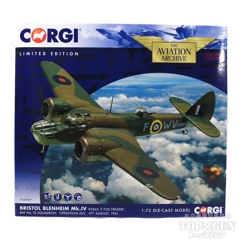 ミニカー　1/72 ブリストル ボーファイター TF10 第45飛行隊 Operation Firedog イギリス空軍 クアラルンプール マラヤ 1949 「Militart Aircraftシリーズ」 [CGAA28602] Corgi ブリストル ブレニムMk.IV イギリス空軍 第18飛行隊