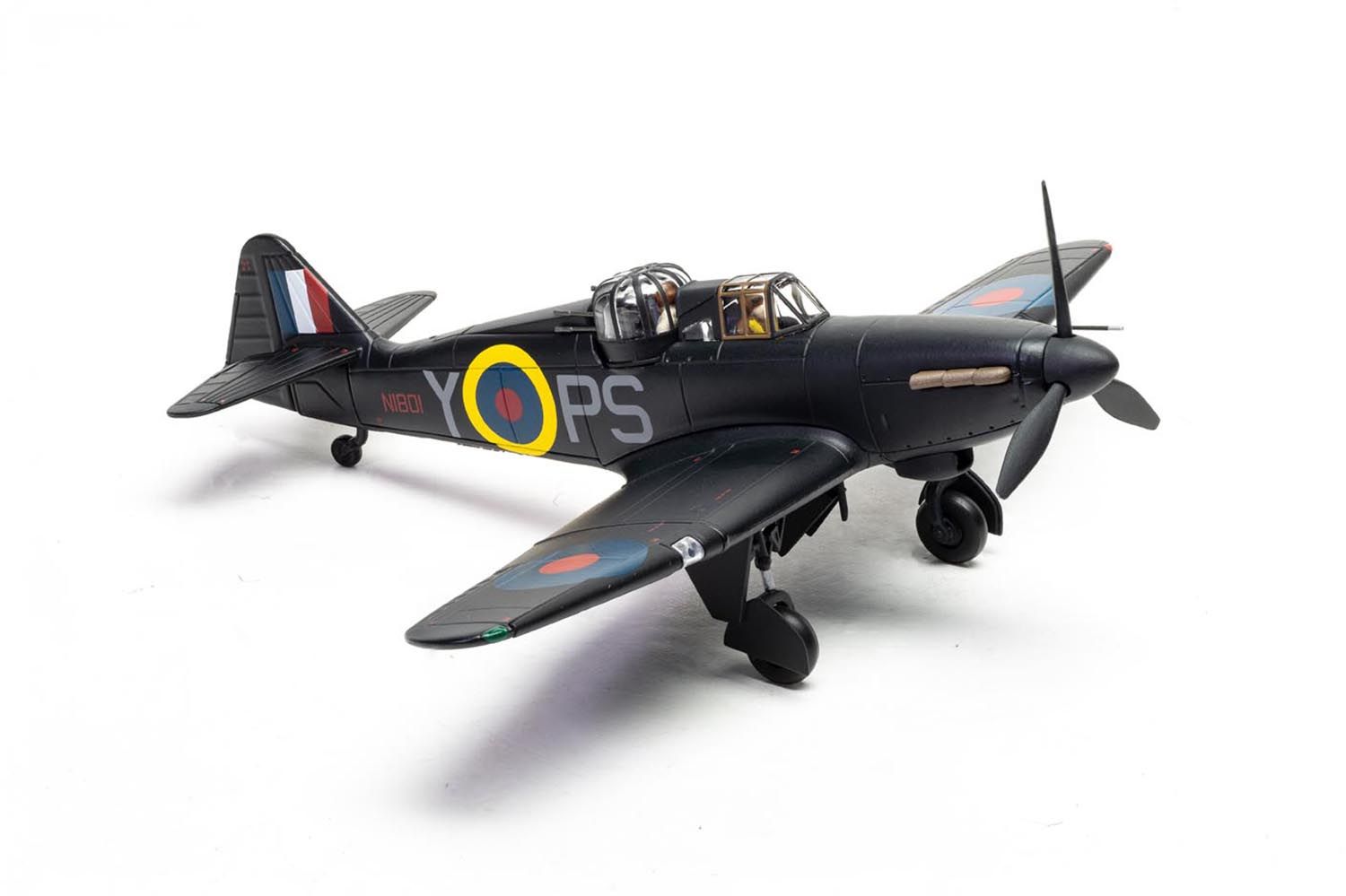 Defiant NF Mk.I (night fighter), RAF No. 264 Squadron, Lt. Desmond Hughes, RAF Rockford, England, 1941, N1801/PS-Y 1/72 [AA39306]