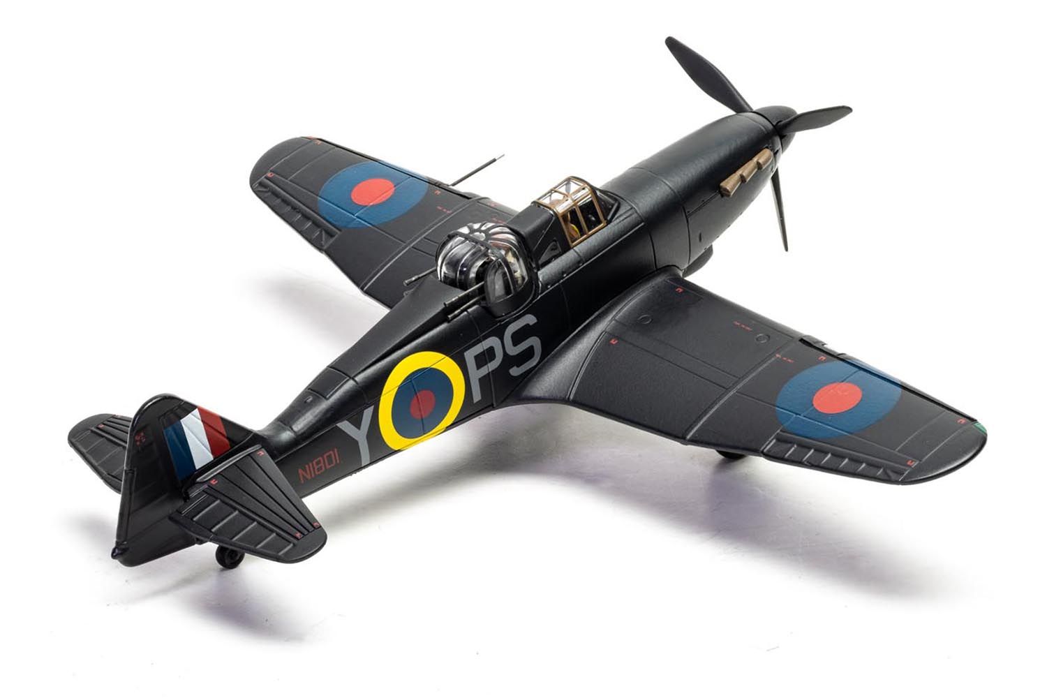 Defiant NF Mk.I (night fighter), RAF No. 264 Squadron, Lt. Desmond Hughes, RAF Rockford, England, 1941, N1801/PS-Y 1/72 [AA39306]