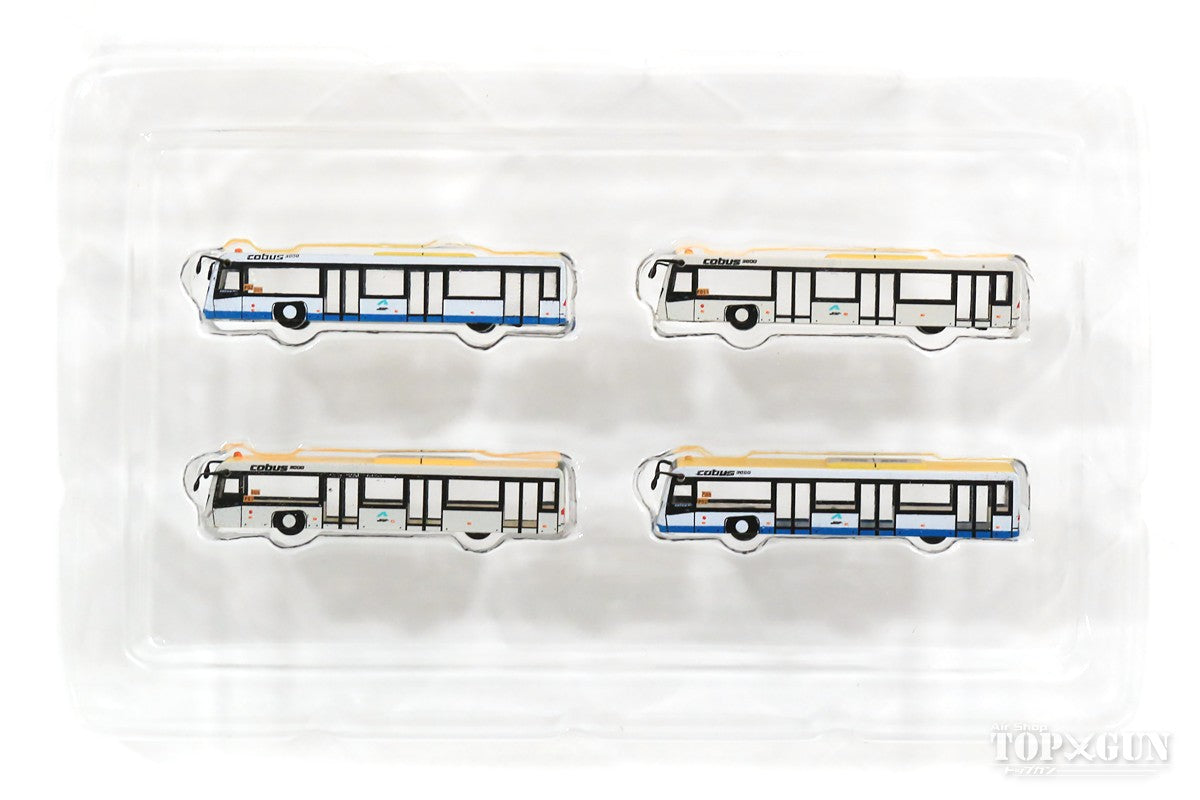 空港ジオラマアクセサリー ランプバス （香港国際空港） 4台セット 1/400 ※樹脂製 [AA4002]