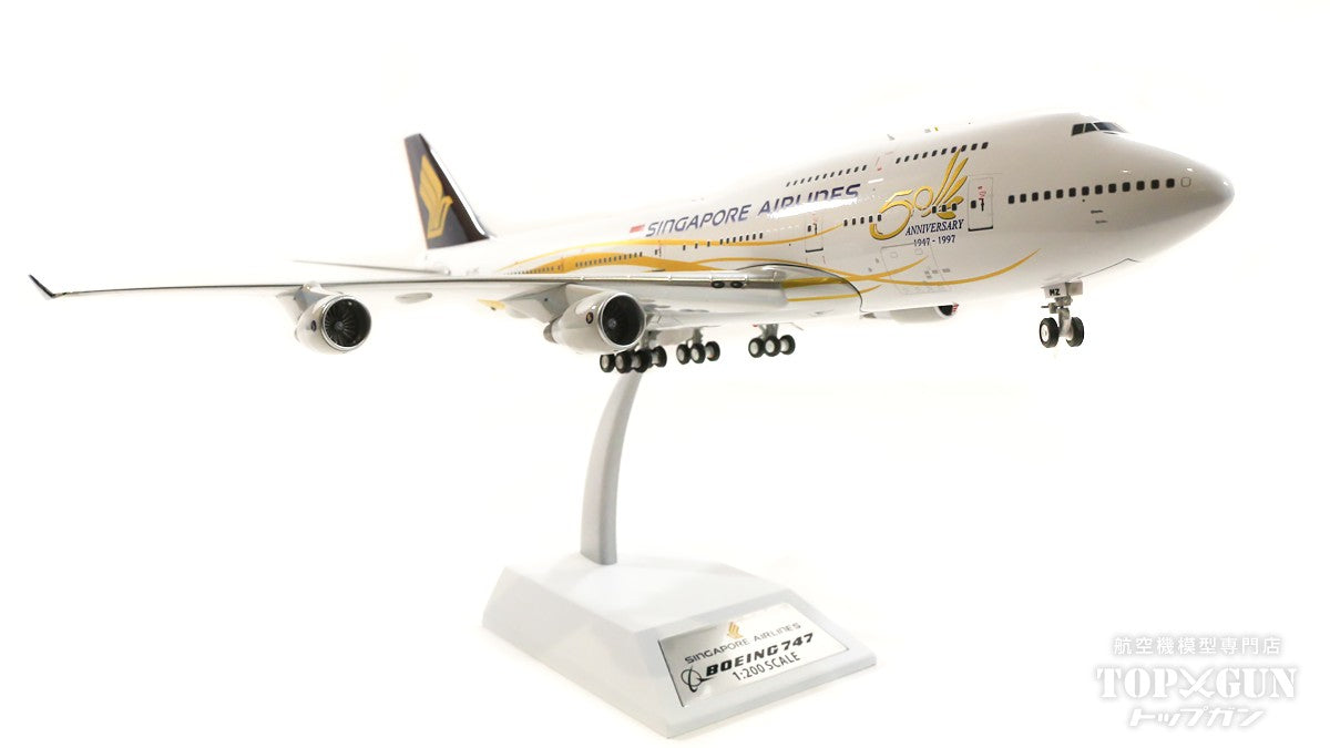 747-400 Singapore Airlines Special Paint "50th Anniversary" 1997 (Stand Included) 9V-SMZ 1/200 [B-744-SMZ]