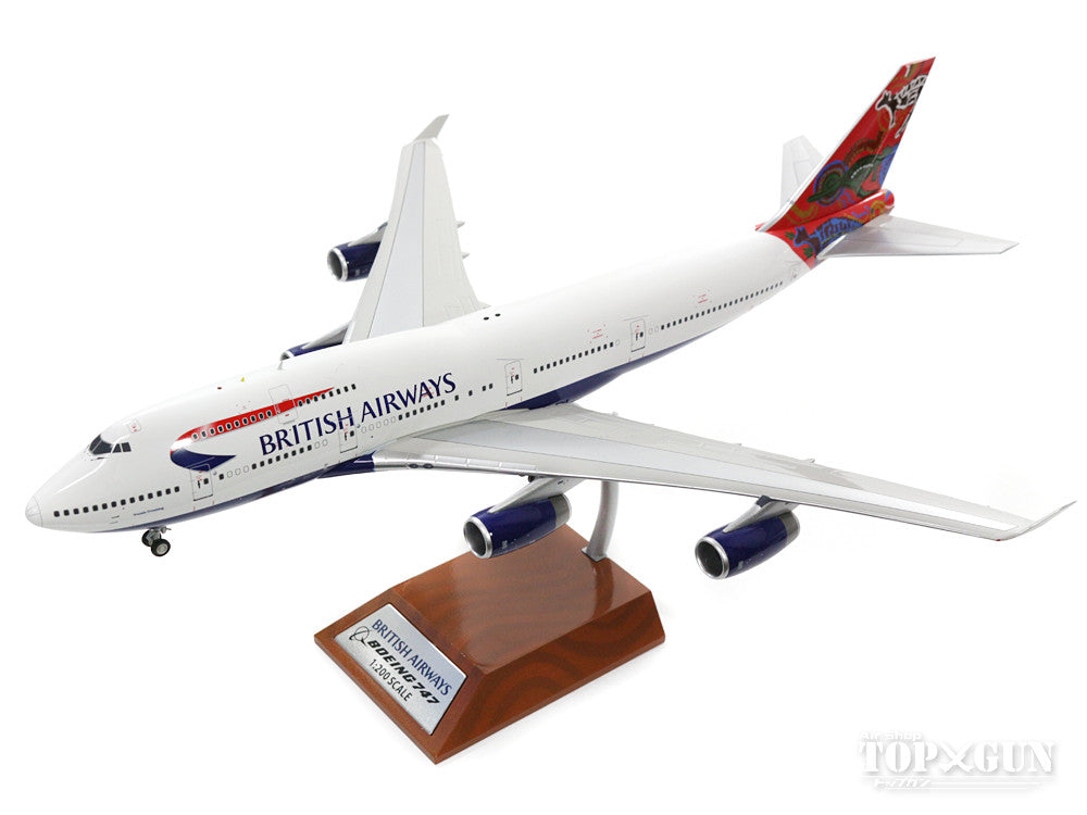 747-400 British Airways Special Paint "Unala Dreaming" 90s-00s G-BNLS (stand included) 1/200 *Made of metal [B-747-4-025]