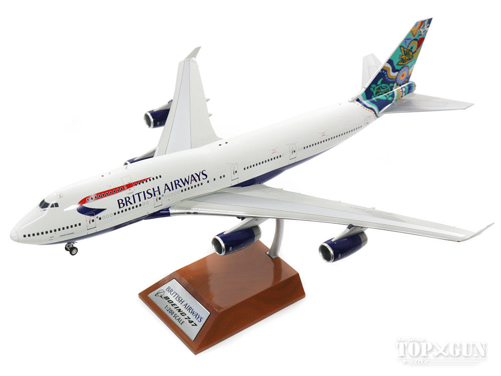 747-400 British Airways Special Paint "Naranj Dreaming" 90s-00s G-BNLN (Stand Included) 1/200 *Made of Metal [B-747-4-026]