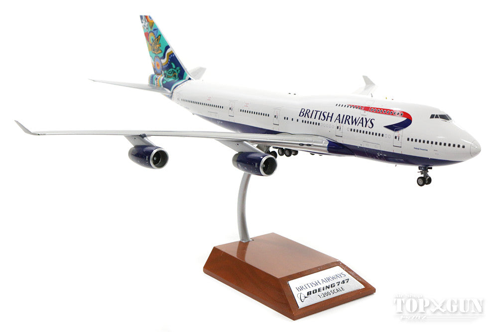 747-400 British Airways Special Paint "Naranj Dreaming" 90s-00s G-BNLN (Stand Included) 1/200 *Made of Metal [B-747-4-026]