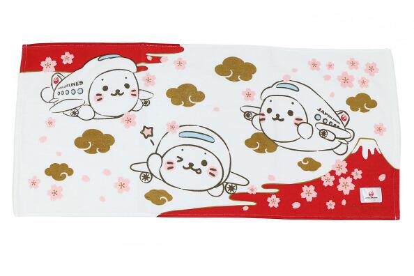 JAL Shirotan Face Towel Airplane Red [BCB1211]