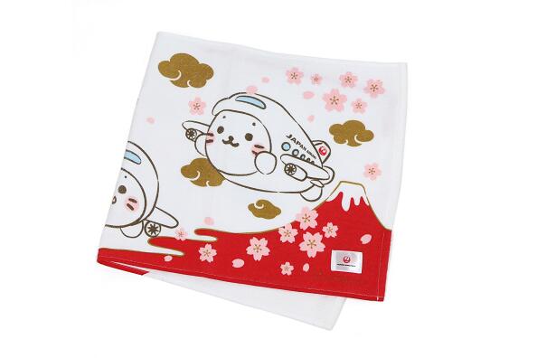 JAL Shirotan Face Towel Airplane Red [BCB1211]