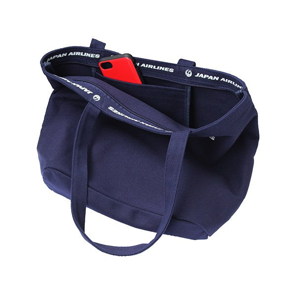 JAL Tote Bag with Zipper Navy [BJB5341]