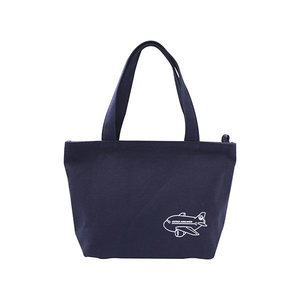 JAL Lunch Tote Bag with Zipper, Navy [BJB5344]