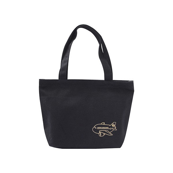 JAL Lunch Tote Bag with Zipper Black [BJB5345]