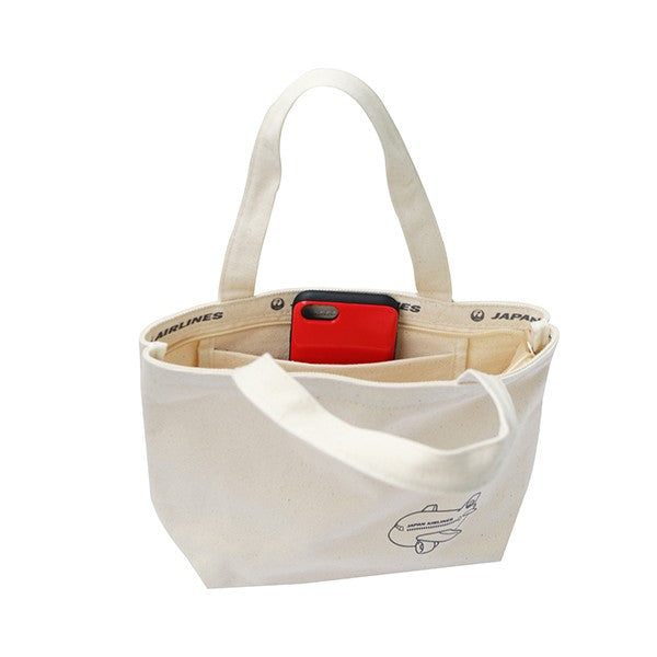 JAL Lunch Tote Bag with Zipper Natural [BJB5346]