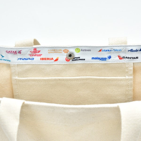 JAL ONEWORLD Tote Bag with Bottom Plate, Navy [BJB5347]