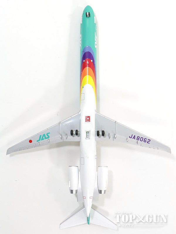 JALUX MD-90 JAS日本エアシステム 「レインボーカラー 4号機」 90年代 JA8062 1/200 ※金属製 [BJE3037]