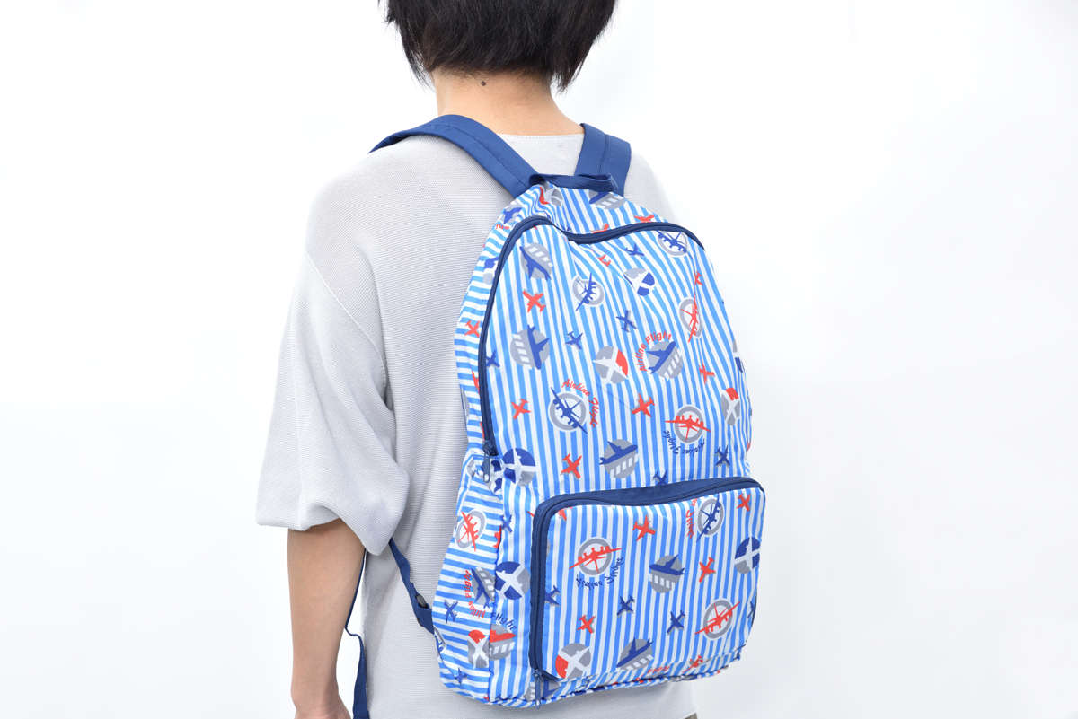 JAL Eco Backpack with Pouch Pattern Stripe [BJK4088]