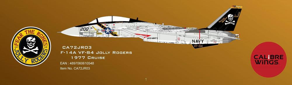 F-14A VF-84 Jolly Rogers AJ200 No.160393 Nimitz 1977 1/72 [CA72JR03]