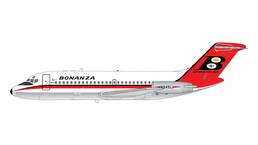 DC-9-11 Bonanza Airlines (USA) 1960s Underfuselage polished finish N945L 1/200 [G2BZA480]