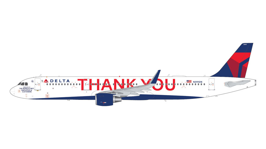 A321-200 デルタ航空 N391DN 「THANK YOU」 1/200 [G2DAL925]