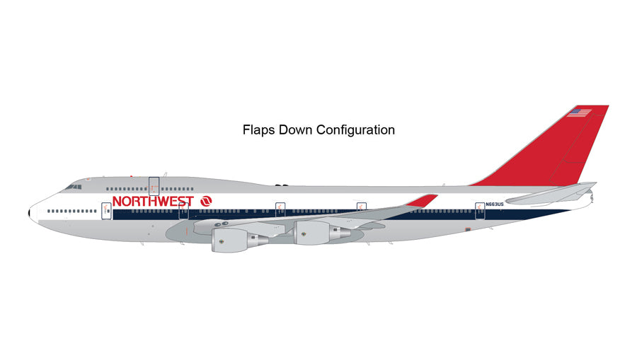 747-400 ノースウエスト航空 N663US delivery livery ※フラップダウン状態 1/200 [G2NWA909F]