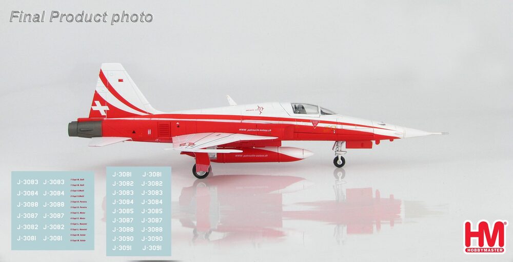 F-5E Swiss Air Force Acrobatic Team "Patrouille Suisse" 21 years (with pilot name decals) 1/72 [HA3361]