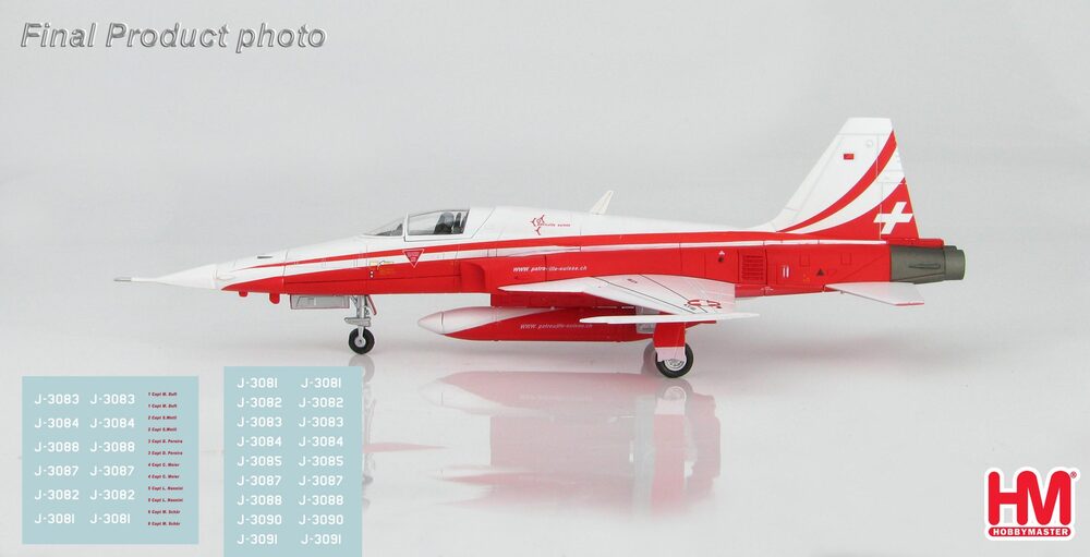 F-5E Swiss Air Force Acrobatic Team "Patrouille Suisse" 21 years (with pilot name decals) 1/72 [HA3361]