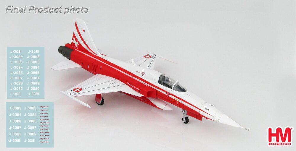 F-5E Swiss Air Force Acrobatic Team "Patrouille Suisse" 21 years (with pilot name decals) 1/72 [HA3361]