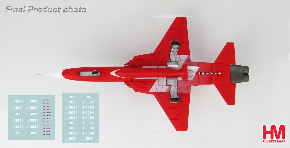 F-5E Swiss Air Force Acrobatic Team "Patrouille Suisse" 21 years (with pilot name decals) 1/72 [HA3361]