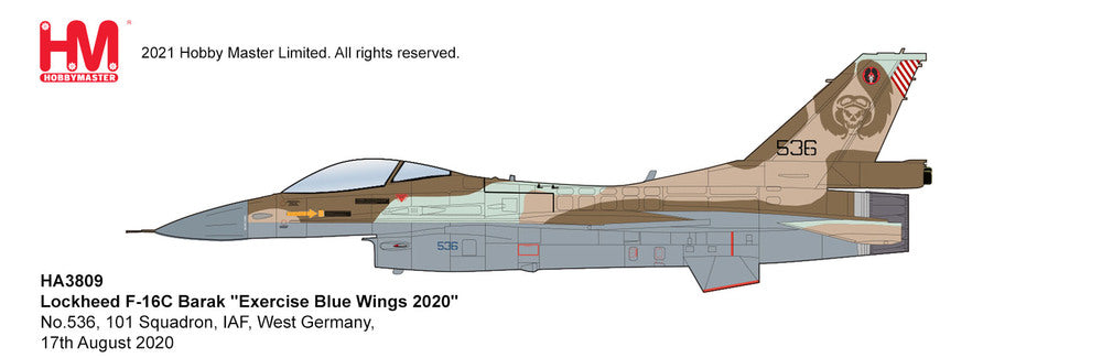 F-16C Israel Aerospace Forces 101st Squadron Blue Wings 2020 Exercise #536 1/72 [HA3809]