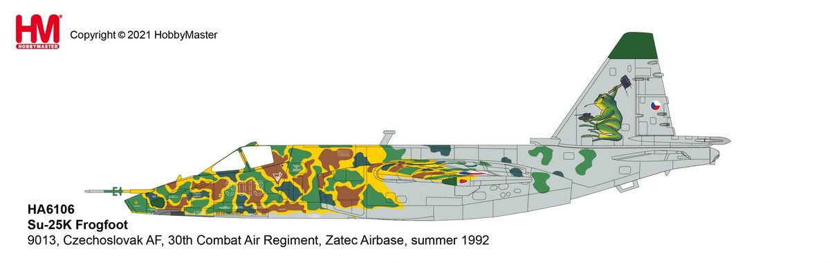 Su-25K "Frogfoot" Czech Air Force 30th Fighter Aviation Regiment, Zatec Air Base, 1992 (preserved aircraft) #9013 1/72 [HA6106]