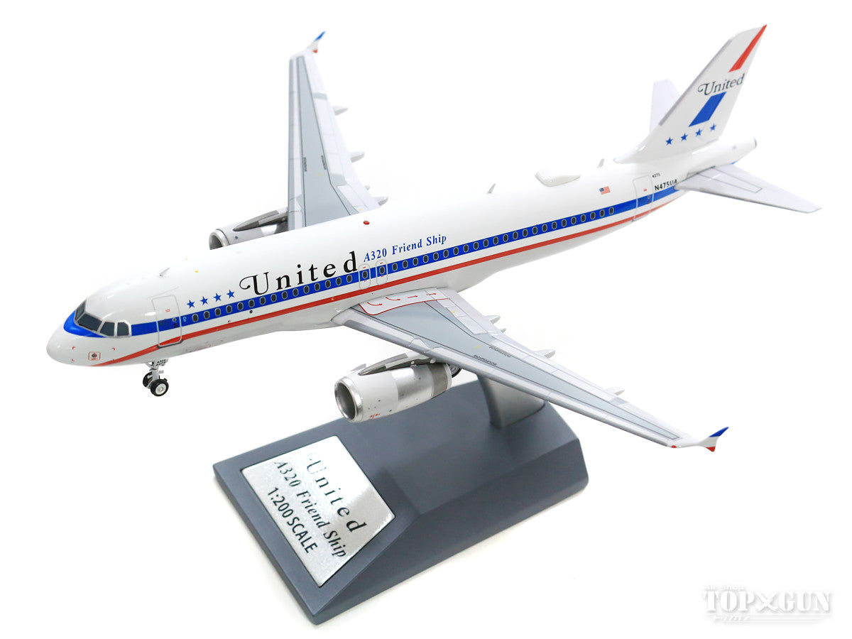 A320 ユナイテッド航空 特別塗装 「A320 Friend Ship／70年代レトロ」 N475UA  （スタンド付属） 1/200 ※金属製 [IF322UA008]