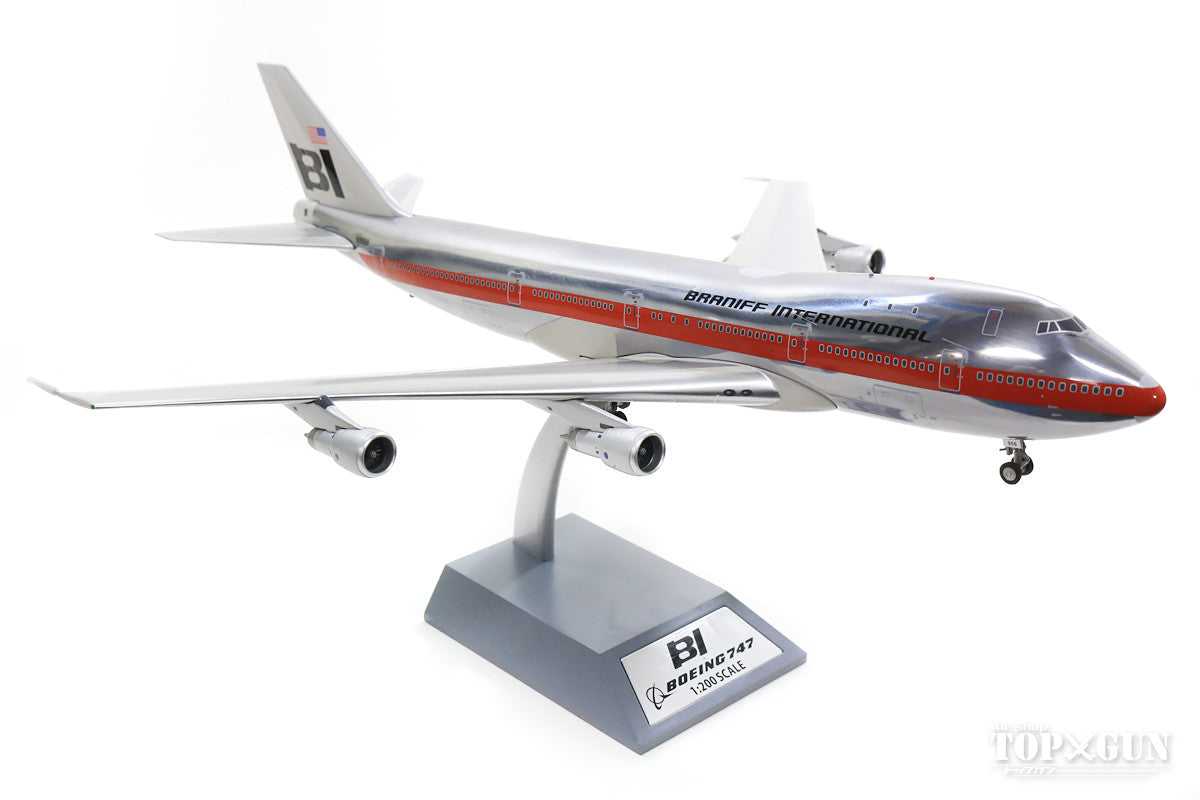 747-100 Braniff International Airlines Polished finish (stand included) circa 1979 N9666 1/200 [IF741BN1218P]