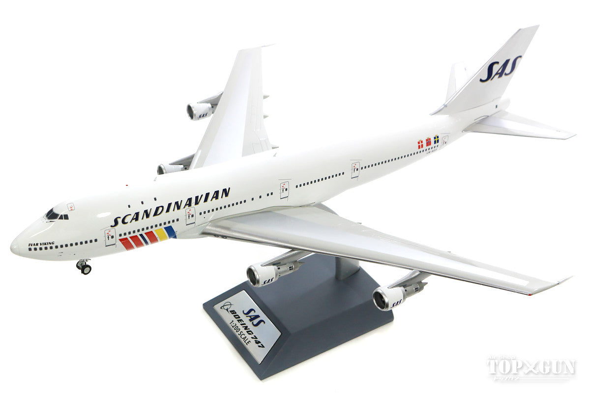 747-200B SAS Scandinavian Airlines 1980s (stand included) LN-AEO "Ivar Viking" 1/200 *Made of metal [IF742SAS0618]