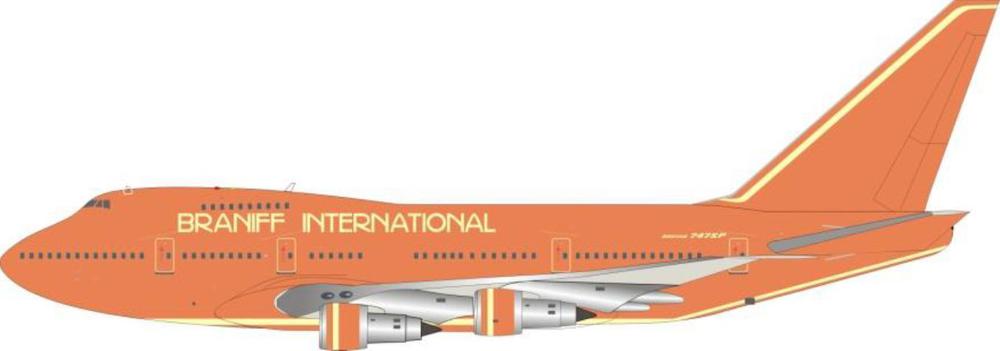 747SP Braniff International Airlines circa 1980 "Flying Colors" orange paint (key ring stand included) N606BN 1/200 [IF74SPBN1221]