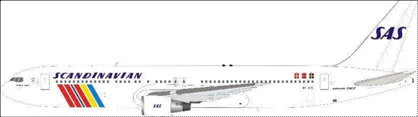 767-300ER SASスカンジナビア航空 OY-KDL 1/200 [IF763SK0421]