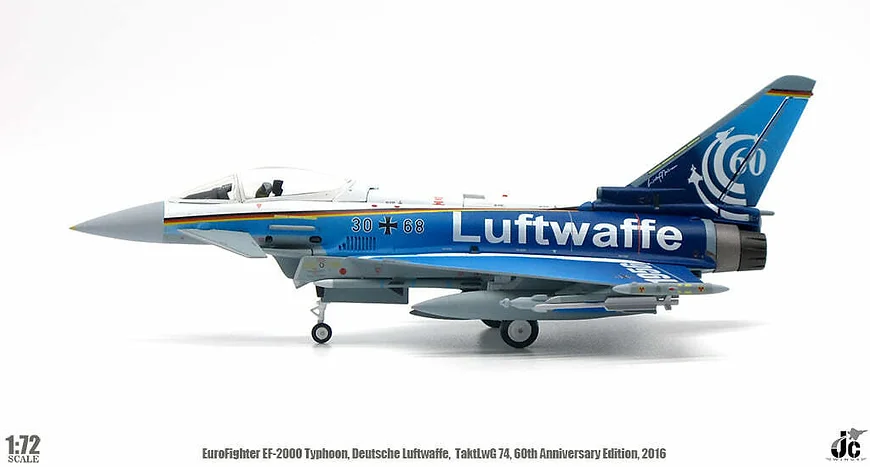 Eurofighter Typhoon German Air Force 74th Fighter Wing Special Paint "60th Anniversary of the Founding of the Bundeswehr" 2015 30+68 1/72 [JCW-72-2000-007]