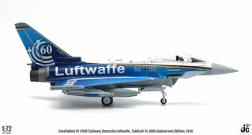 Eurofighter Typhoon German Air Force 74th Fighter Wing Special Paint "60th Anniversary of the Founding of the Bundeswehr" 2015 30+68 1/72 [JCW-72-2000-007]