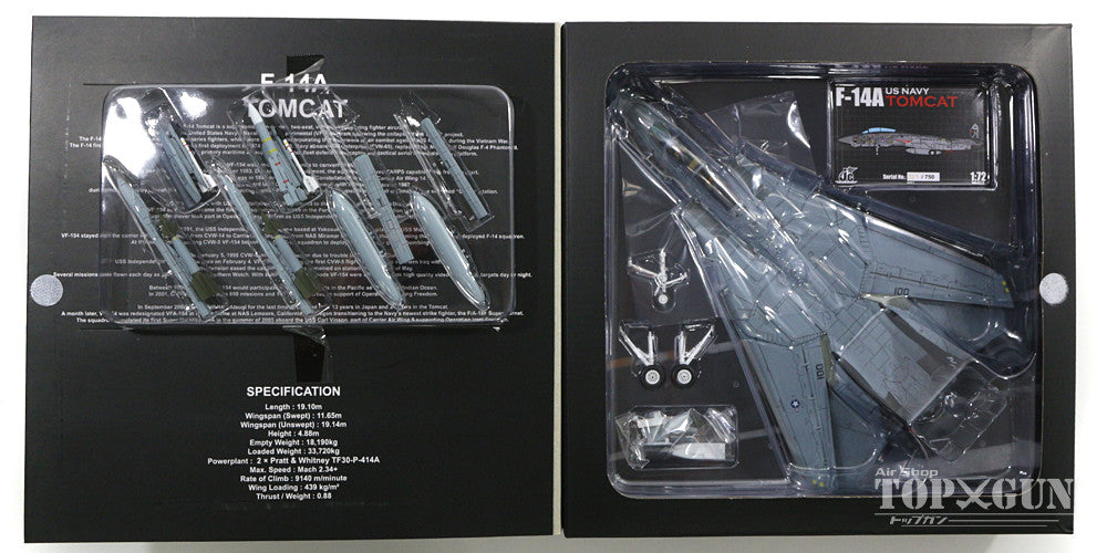 F-14A US Navy 154th Fighter Squadron "Black Knights" on board the aircraft carrier Kitty Hawk 1998 1/72 [JCW-72-F14-003]